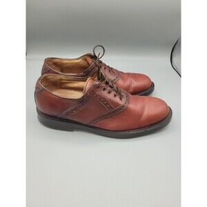 Johnston Murphy US 7M Men Oxford Saddle Plain Toe Dress Shoe 020-1258 Leather D1